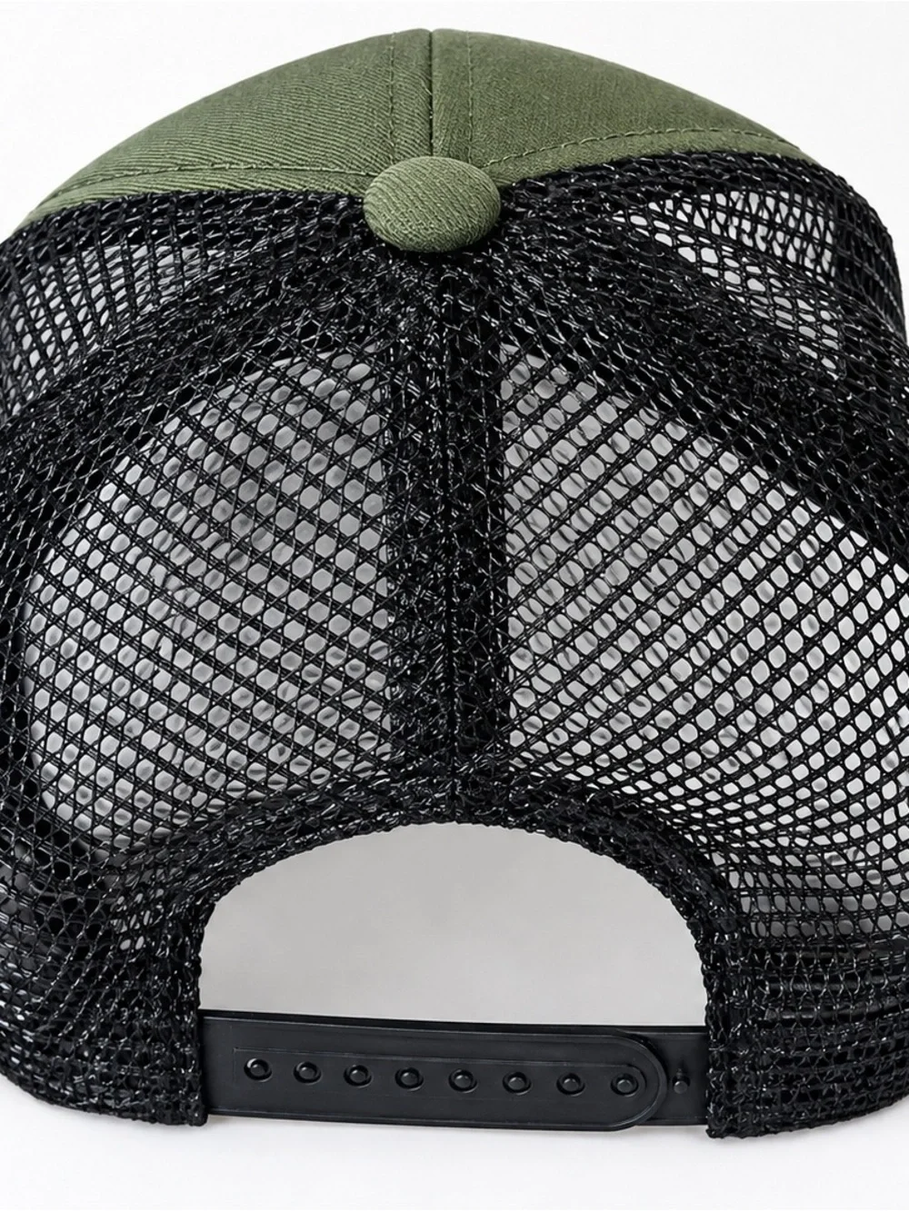George Trout Fish Cork Patch Trucker Hat Green Black Mesh One Size